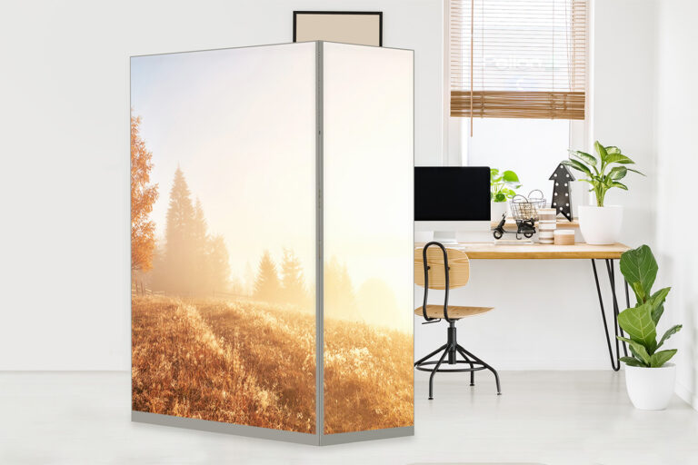 HomeOffice Sichtschutz Paravent Herbstlandschaft