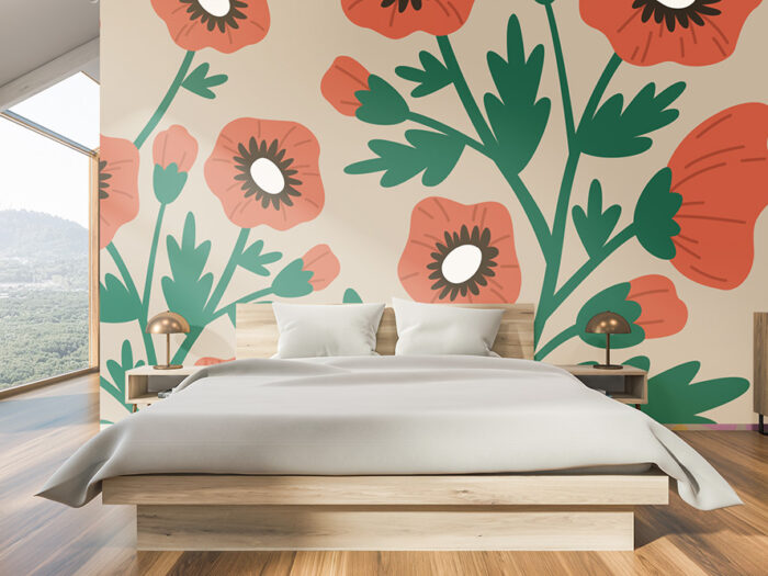 Tapete Schlafzimmer Mohnblume