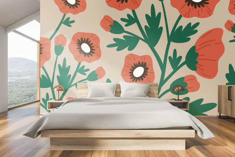 Tapete Schlafzimmer Mohnblume