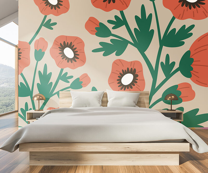 Tapete Schlafzimmer Mohnblume