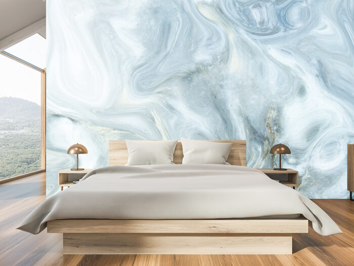 Tapete_Schlafzimmer_blauer_Marmor