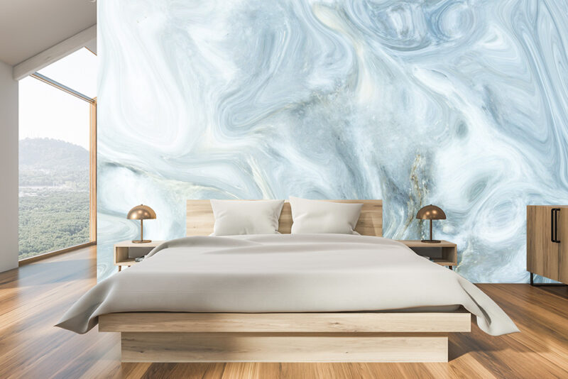 Tapete_Schlafzimmer_blauer_Marmor