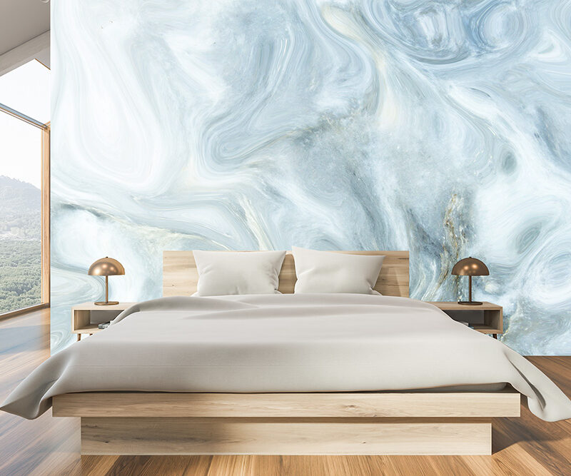 Tapete_Schlafzimmer_blauer_Marmor