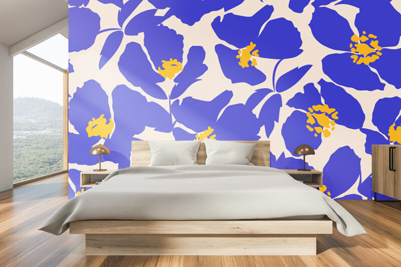 Tapete Schlafzimmer modern flowers