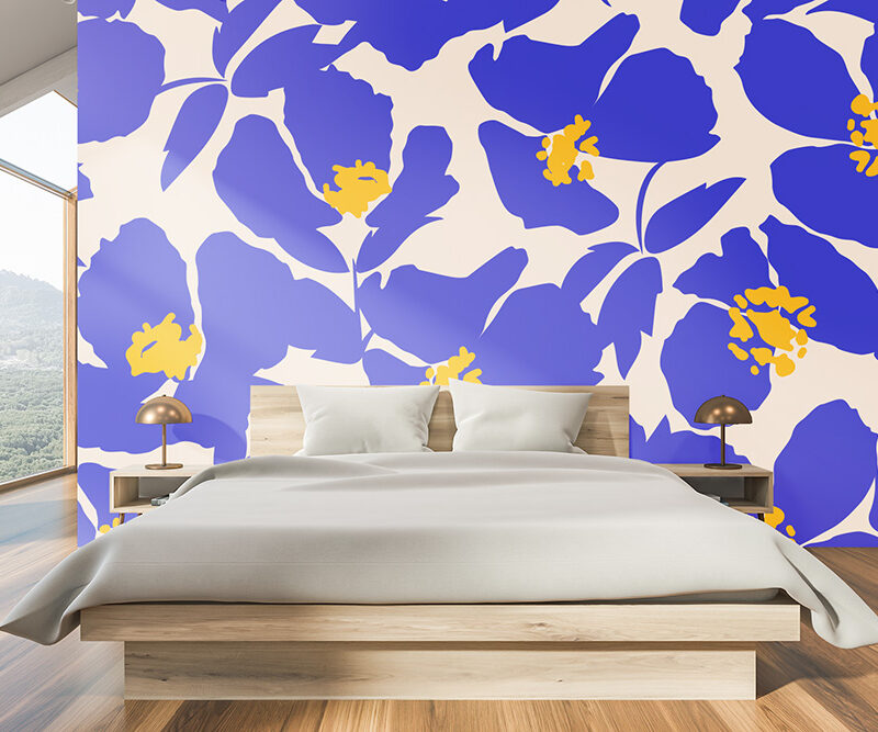 Tapete Schlafzimmer modern flowers