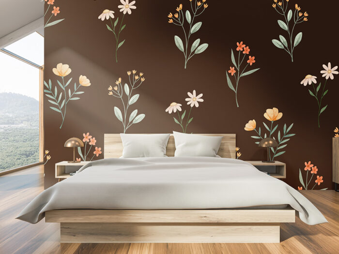 Tapete_Schlafzimmer_Wasserfarben_Frühlingsblumen