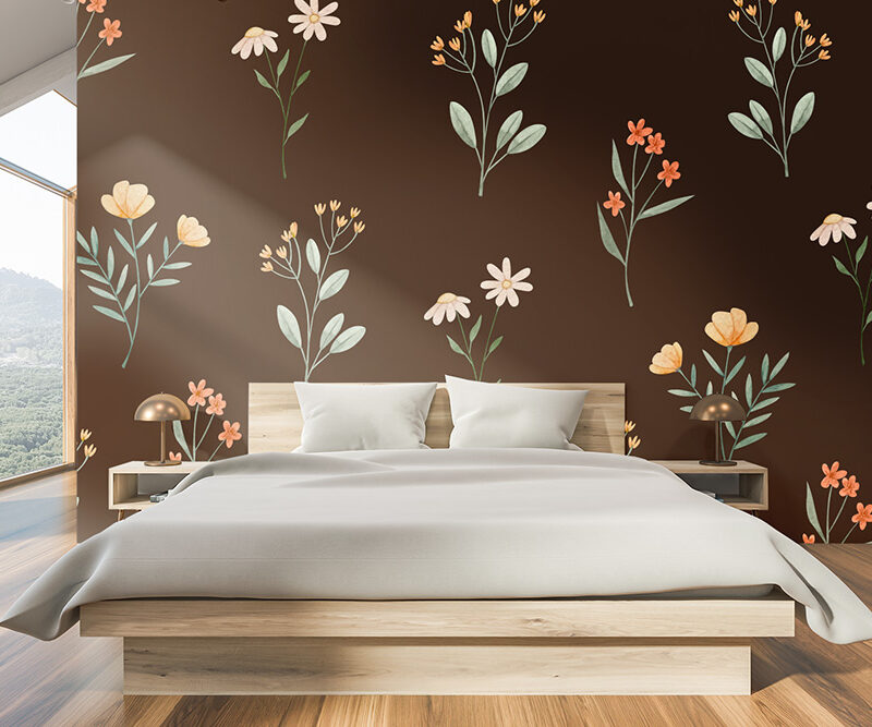 Tapete_Schlafzimmer_Wasserfarben_Frühlingsblumen