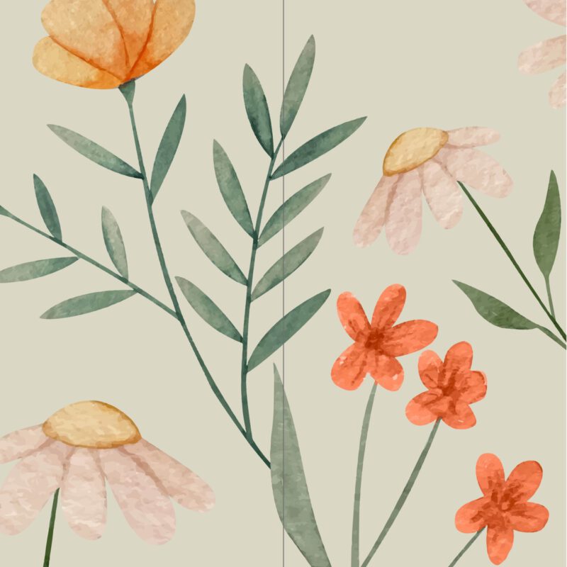 Kindertapete_250x270_Bahnen_Blumen_Wasserfarben