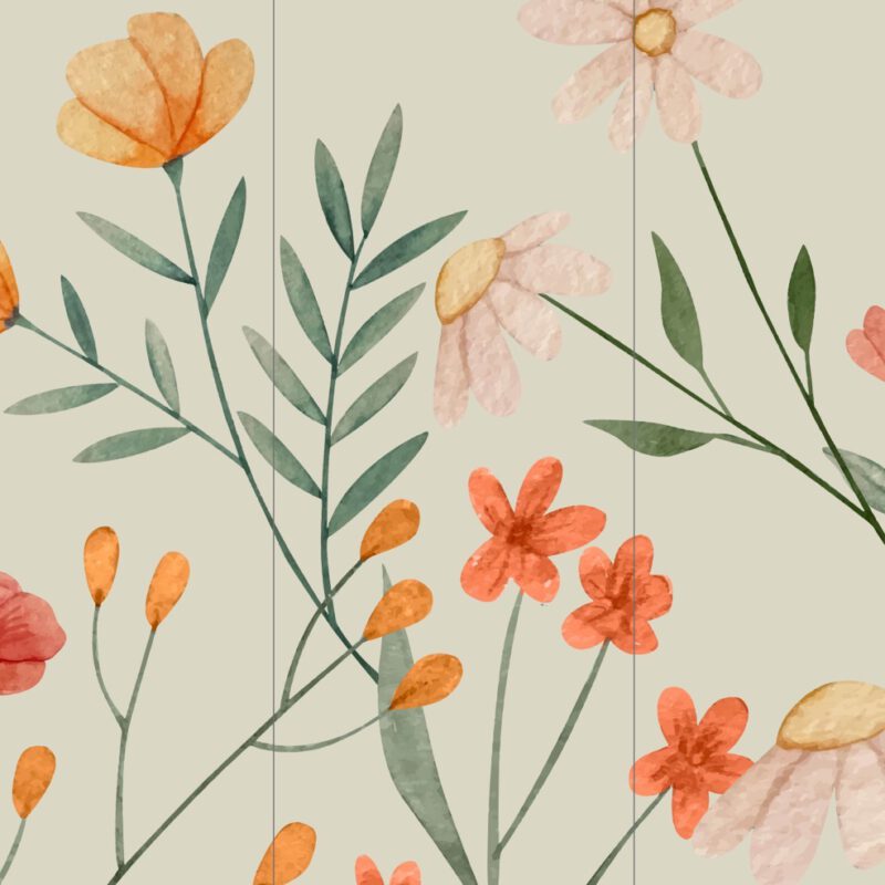 Kindertapete_350x270_Bahnen_Blumen_Wasserfarben