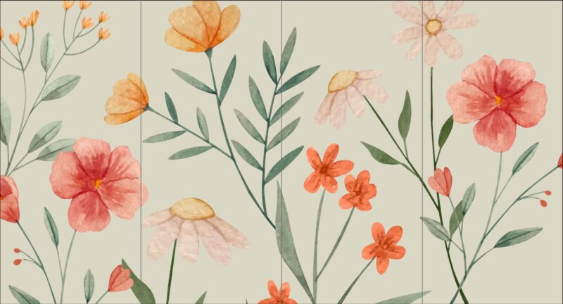 Kindertapete_500x270_Bahnen_Blumen_Wasserfarben