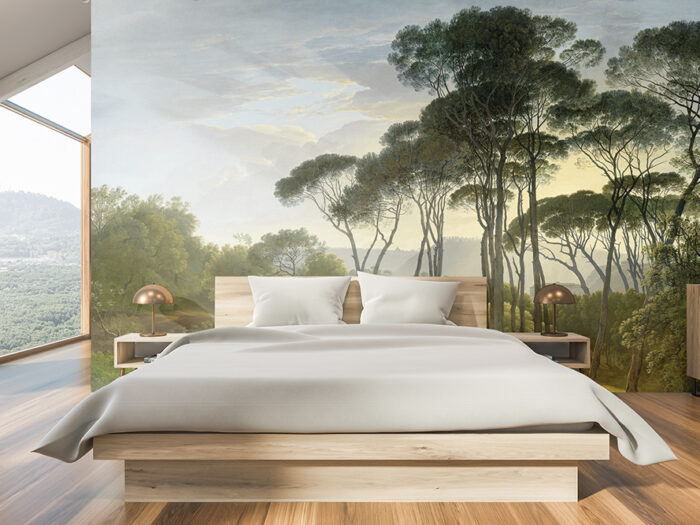 Tapete_Schlafzimmer_Bäume_gemalt