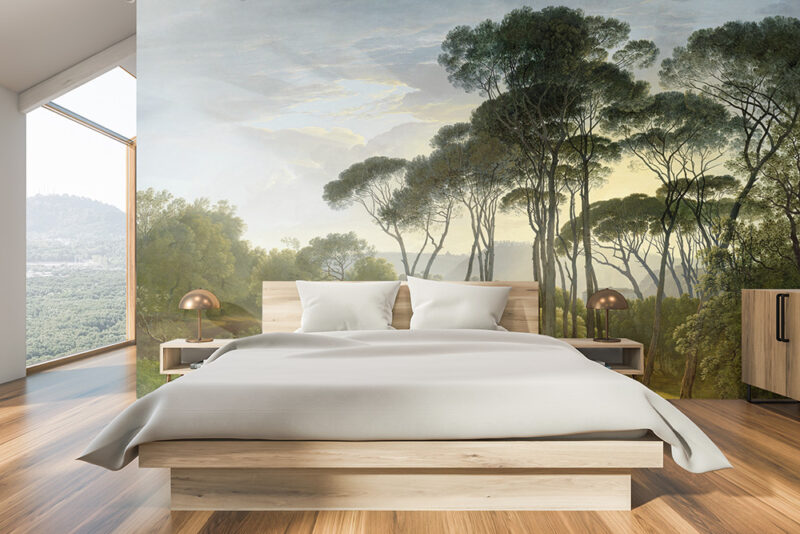 Tapete_Schlafzimmer_Bäume_gemalt