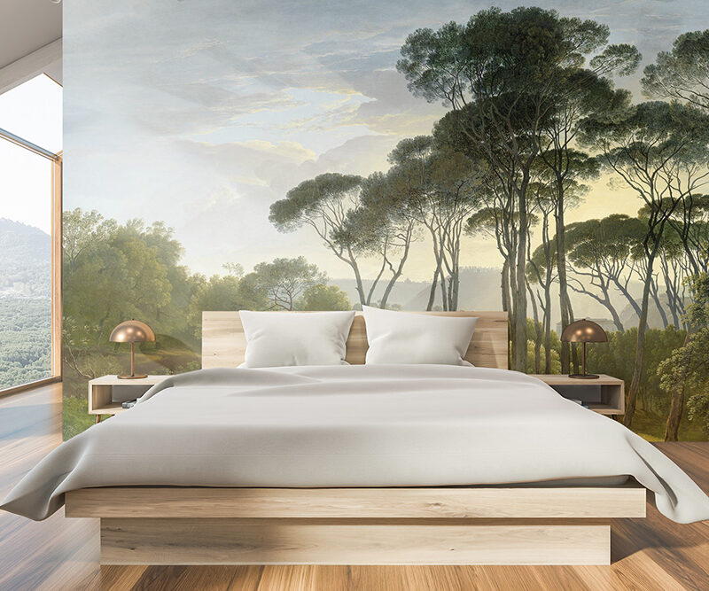 Tapete_Schlafzimmer_Bäume_gemalt
