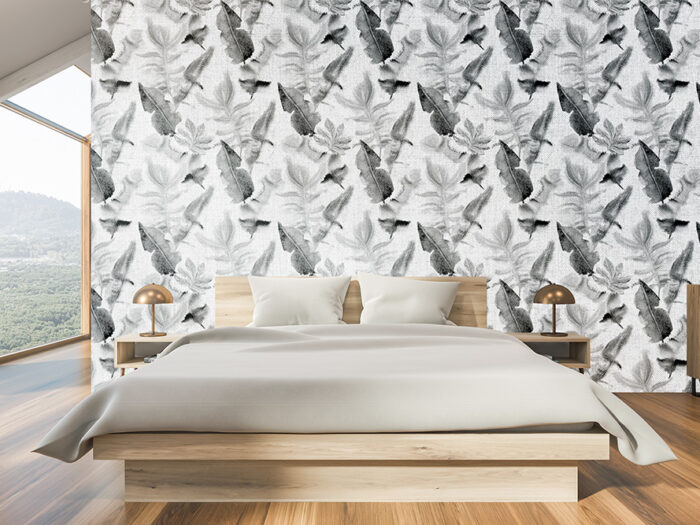 Tapete Schlafzimmer Blältter Abstrakt