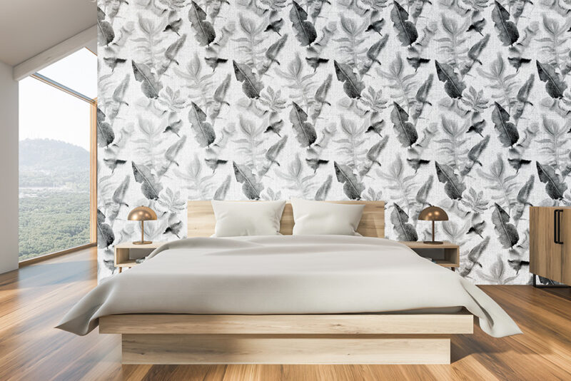 Tapete Schlafzimmer Blältter Abstrakt