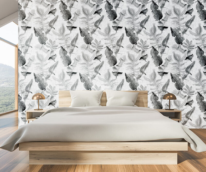 Tapete Schlafzimmer Blältter Abstrakt
