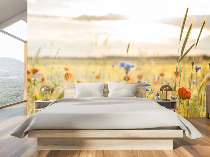 Tapete_Schlafzimmer_Blumenfeld