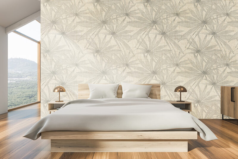 Tapete Schlafzimmer Linen Leaf