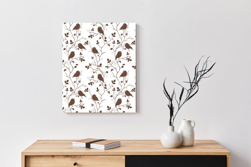 Metallbild_Vögel-mit-Ästen_weiß Metallbild Vögel mit Ästen