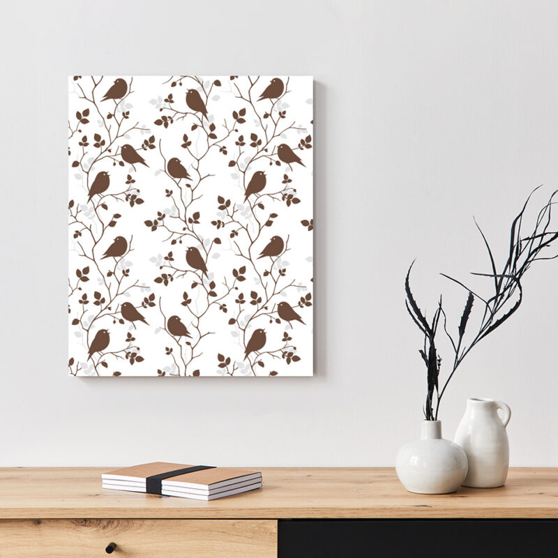 Metallbild_Vögel-mit-Ästen_weiß Metallbild Vögel mit Ästen