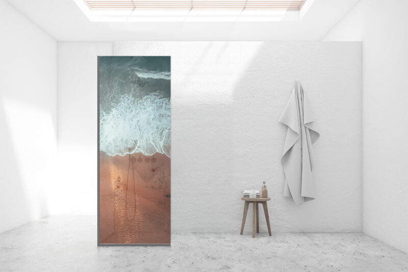 Duschtrennwand_80x210_Meeresrausch Duschtrennwand für Walk-in Duschen Meeresrausch