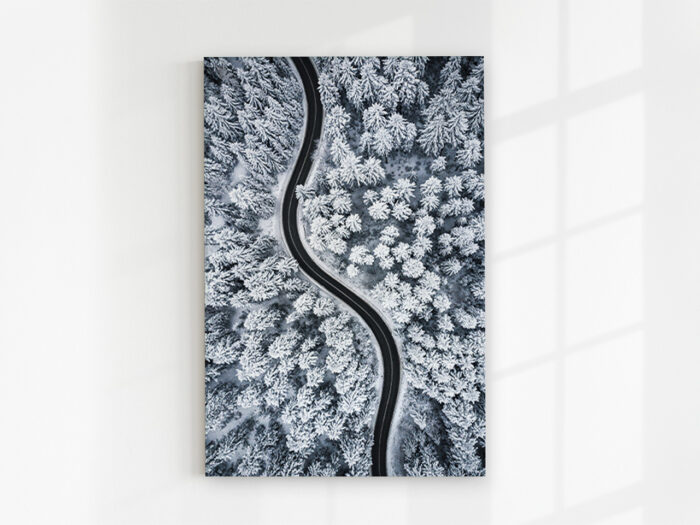 Glasbild_Straße-im-Winter Glasbild Straße im Winter