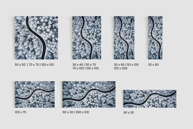 Glasbild_Straße-im-Winter_Größen Glasbild Straße im Winter