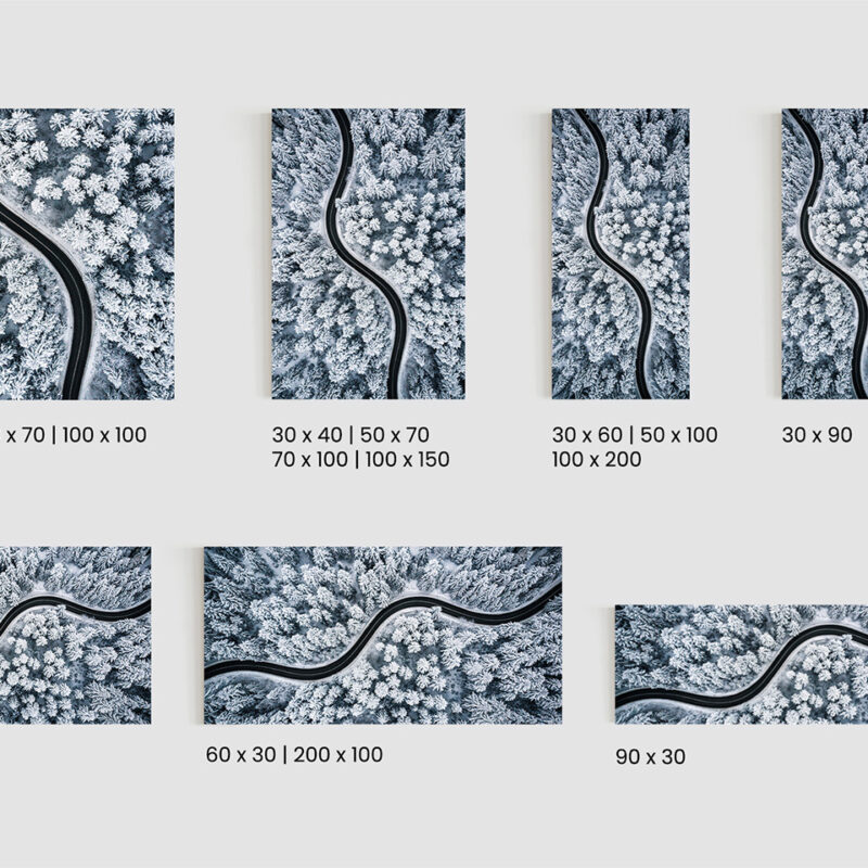 Glasbild_Straße-im-Winter_Größen Glasbild Straße im Winter