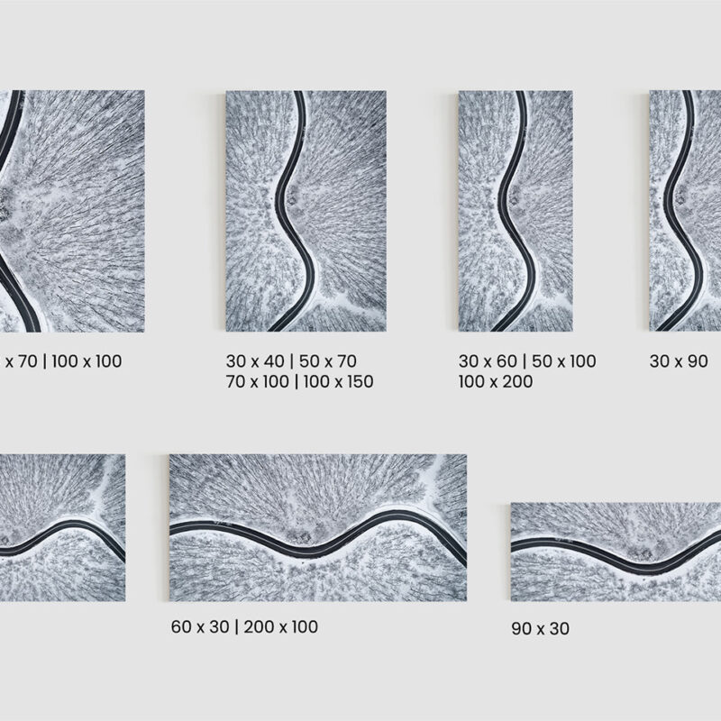 Glasbild_Winterstraße_Größen Glasbild Winterstraße