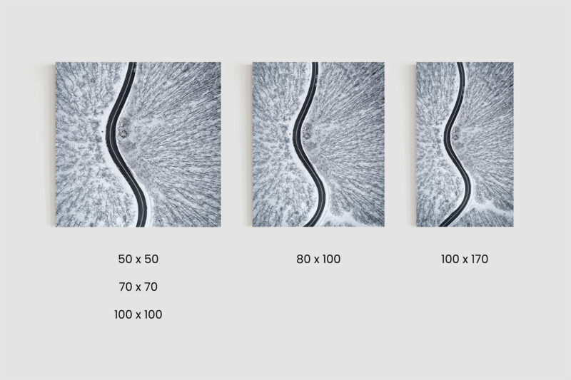 Größen_Metallbild_Winterstraße Metallbild Winterstraße