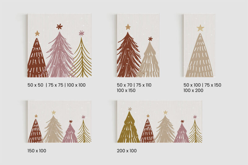 Keilrahmenbild_Christmastrees_Größen Keilrahmenbild Christmastrees