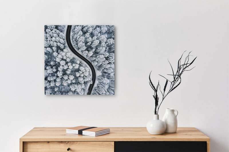 Keilrahmenbild_Straße-im-Winter Keilrahmenbild Straße im Winter