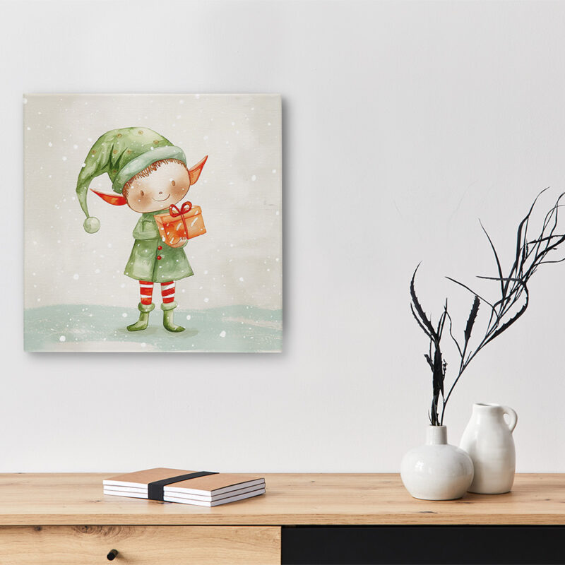 Keilrahmenbild_Weihnachtself Keilrahmenbild Weihnachtstiere