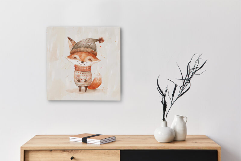 Keilrahmenbild_Weihnachtsfuchs Keilrahmenbild Weihnachtstiere