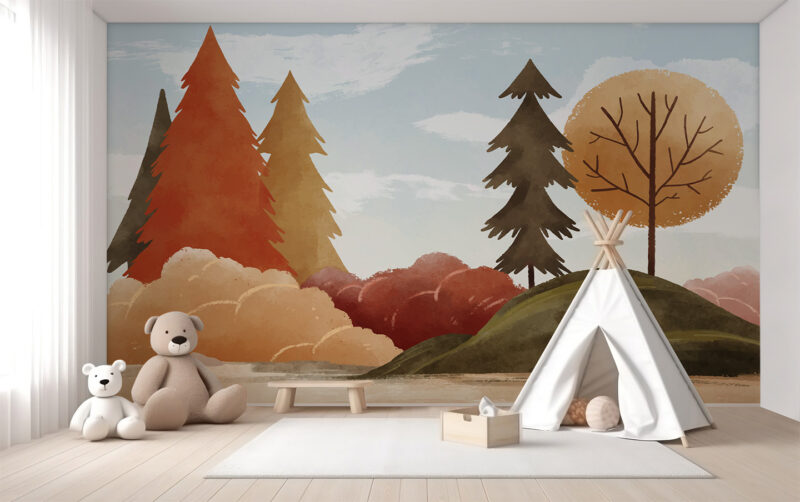 Kindertapete bunter Wald