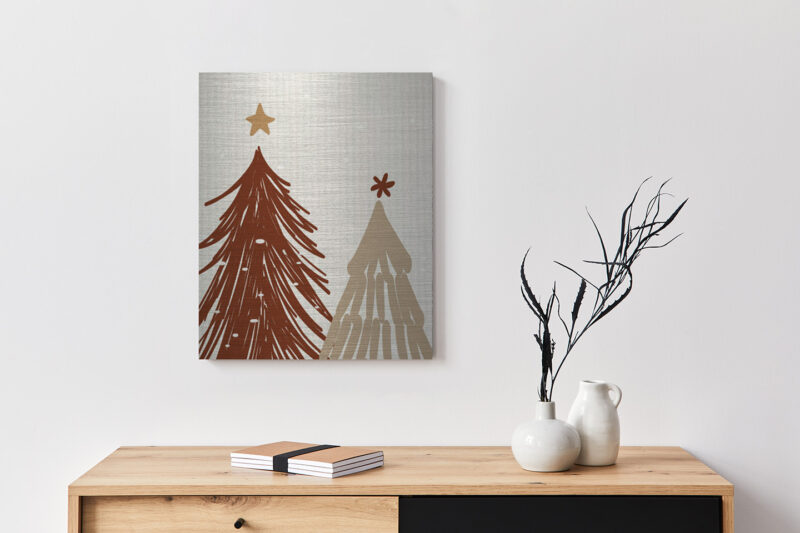 Metallbild_Christmastrees_gebürstet Metallbild Christmastree