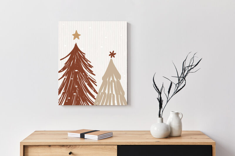 Metallbild_Christmastrees_weiß Metallbild Christmastree