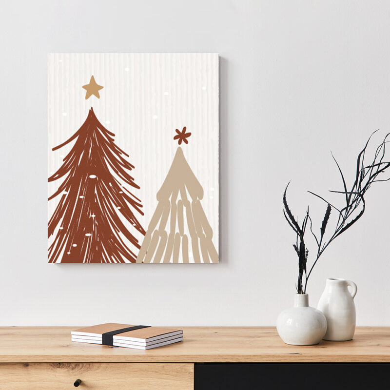 Metallbild_Christmastrees_weiß Metallbild Christmastree