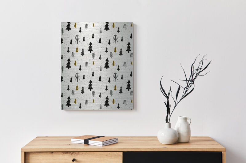 Metallbild_abstrakte-Baumlandschaft_gebürstet Metallbild abstrakte Baumlandschaft