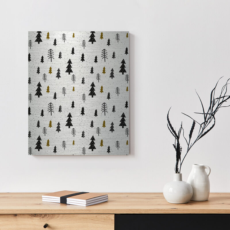 Metallbild_abstrakte-Baumlandschaft_gebürstet Metallbild abstrakte Baumlandschaft