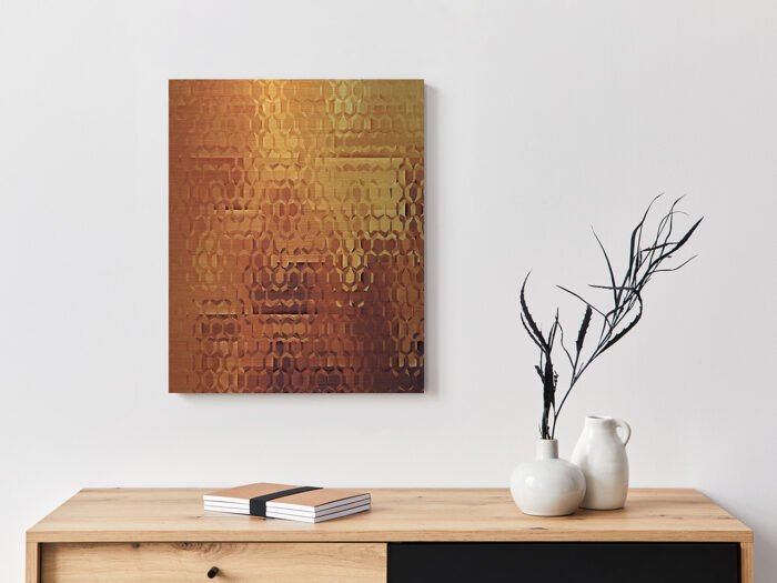 Metallbild_kupfer-geometrie_gebürstet Metallbild Kupfer-Geometrie