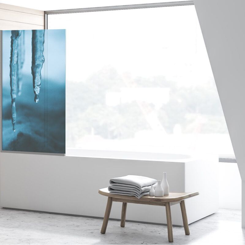 Duschtrennwand für Badewannen Eiszapfen