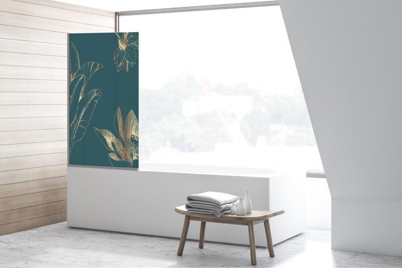 Duschtrennwand für Badewannen Golden Flowers