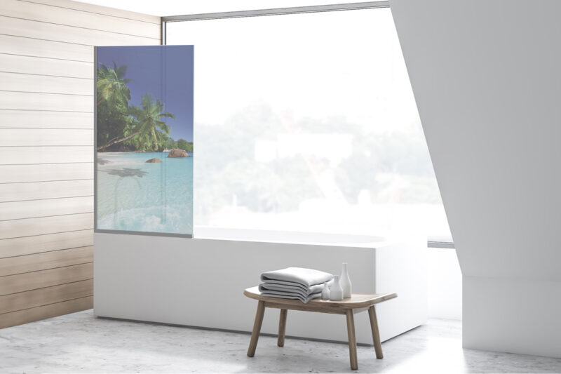 Duschtrennwand für Badewannen Palmenstrand