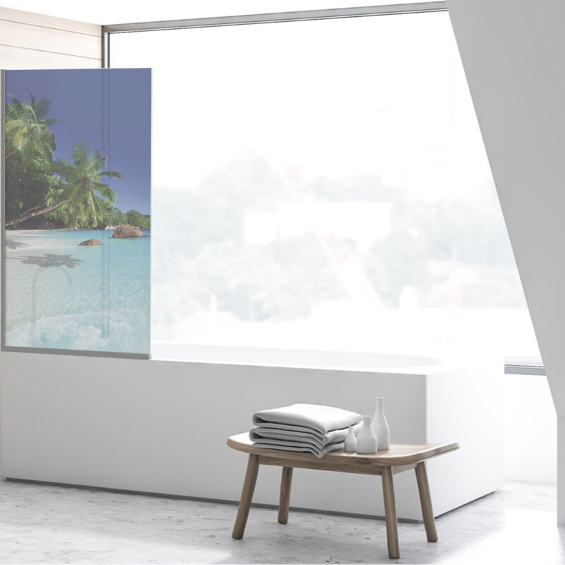 Duschtrennwand für Badewannen Palmenstrand