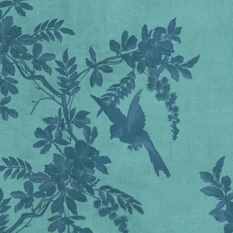 Details-Velvet-Garden-blau Tapete Vintage-Garden blau