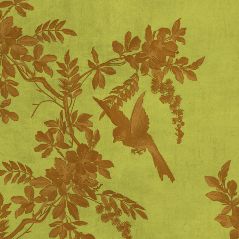 Tapete Vintage-Garden gelb