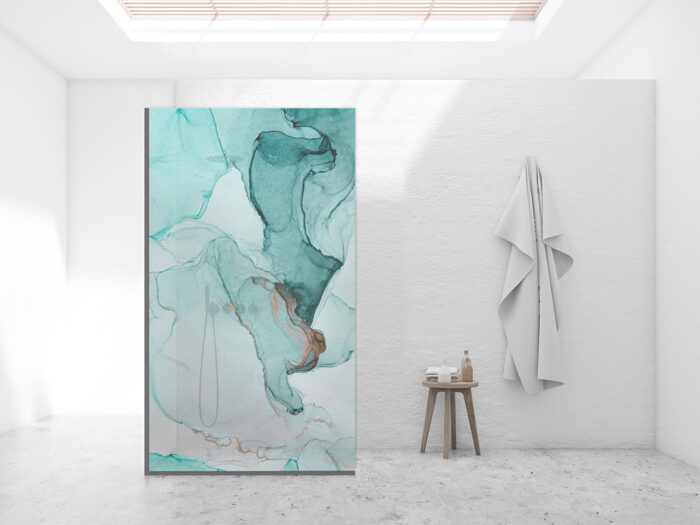 Duschtrennwand_120x210_Marmor-Türkis Duschtrennwand für Walk-in Duschen Marmor Türkis