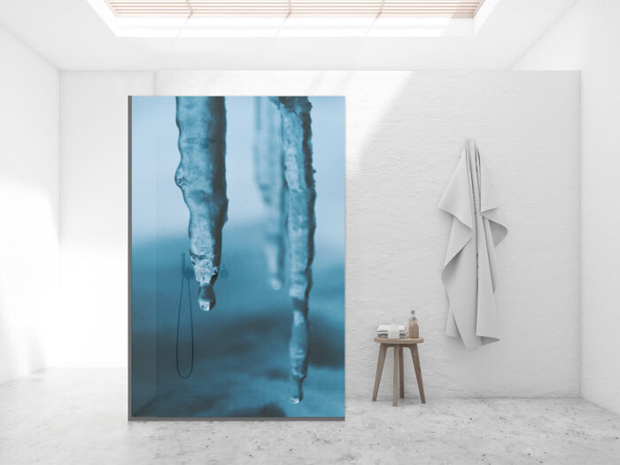 Duschtrennwand_140x210_Eiszapfen Duschtrennwand für Walk-in Duschen Eiszapfen