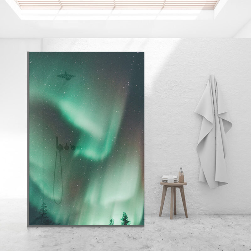 Duschtrennwand_140x210_Nordlicht Duschtrennwand für Walk-in Duschen Nordlicht